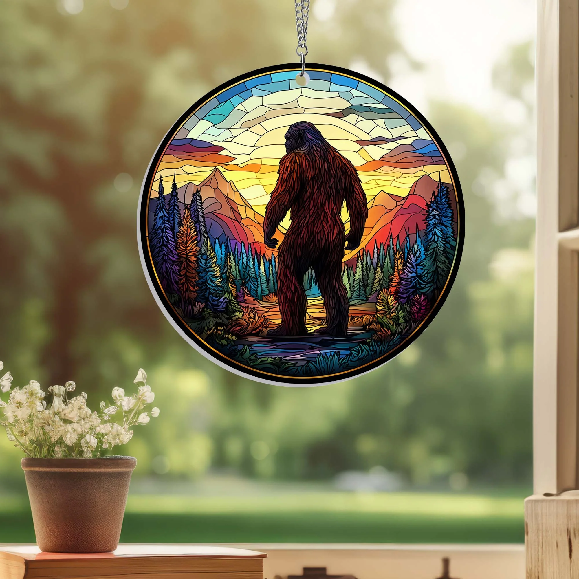 Bigfoot Sasquatch Suncatcher Acrylic Hanging Sign