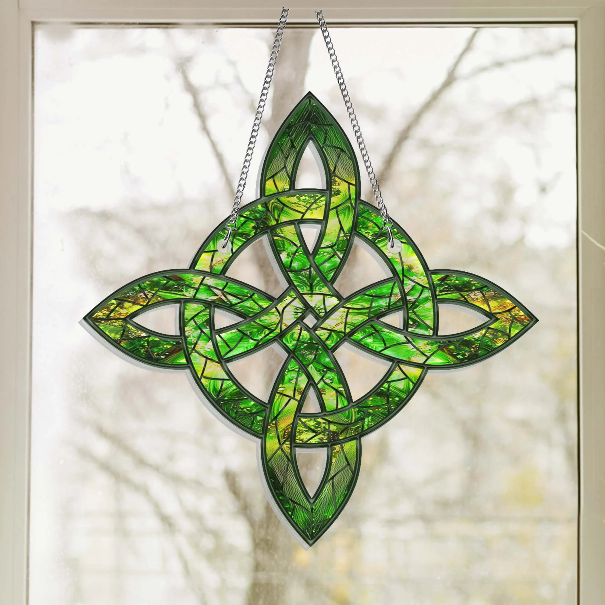 Lucky Celtic Knot St. Patrick's Day Suncatcher Acrylic Hanging Sign