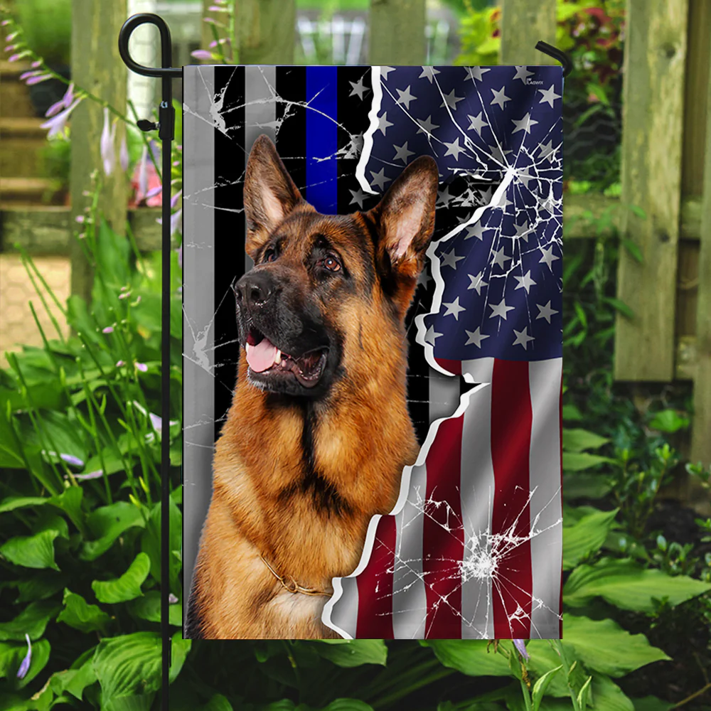 German Shepherd Flag Police Dog German Shepherd Thin Blue Line American Flag