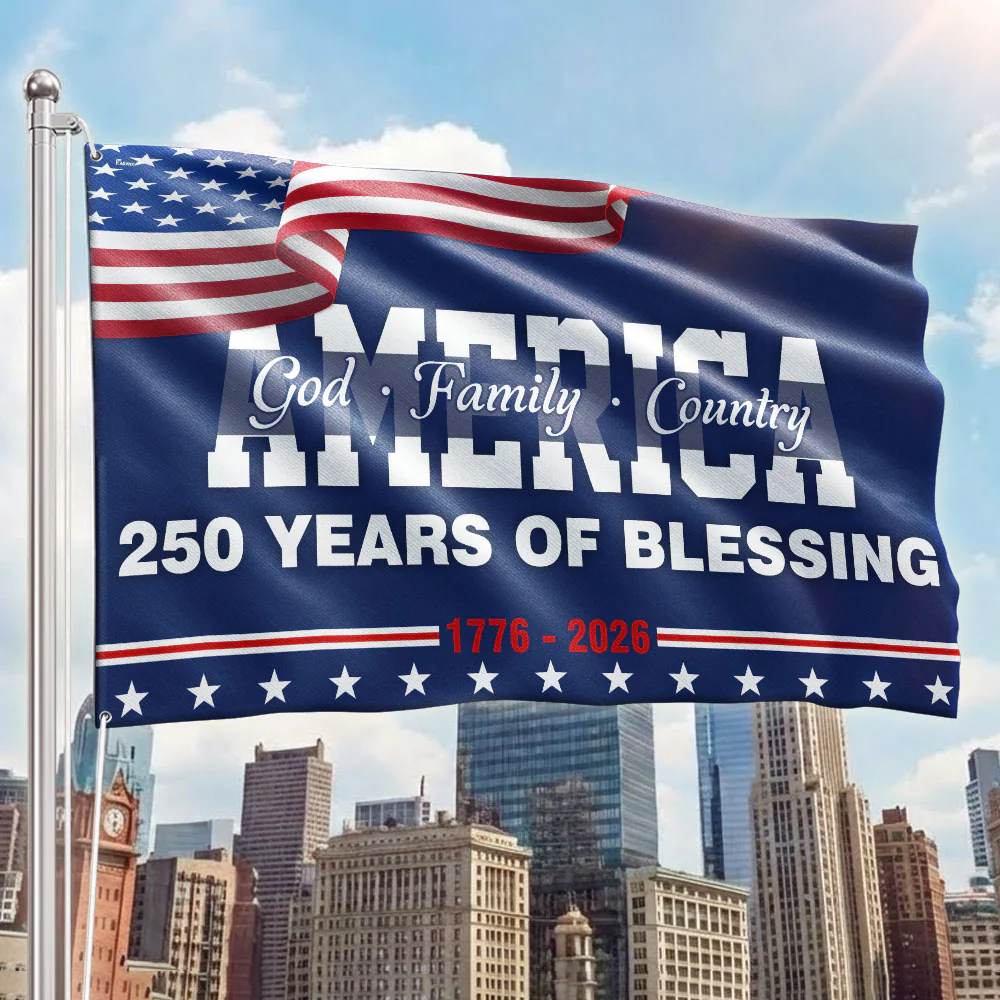 250 Years of Blessing 1776 2026 Flag, God America Patriotic Grommet Flag