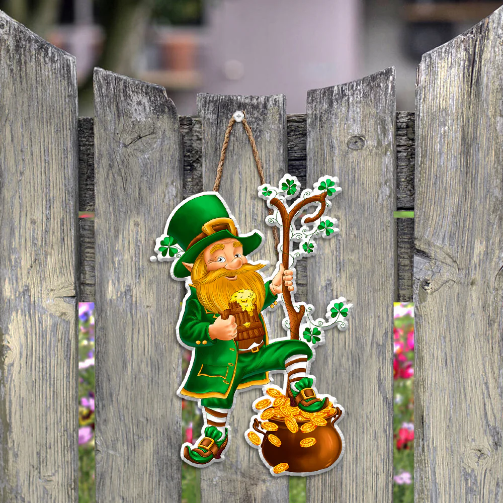 Irish Leprechaun Wooden Door Sign