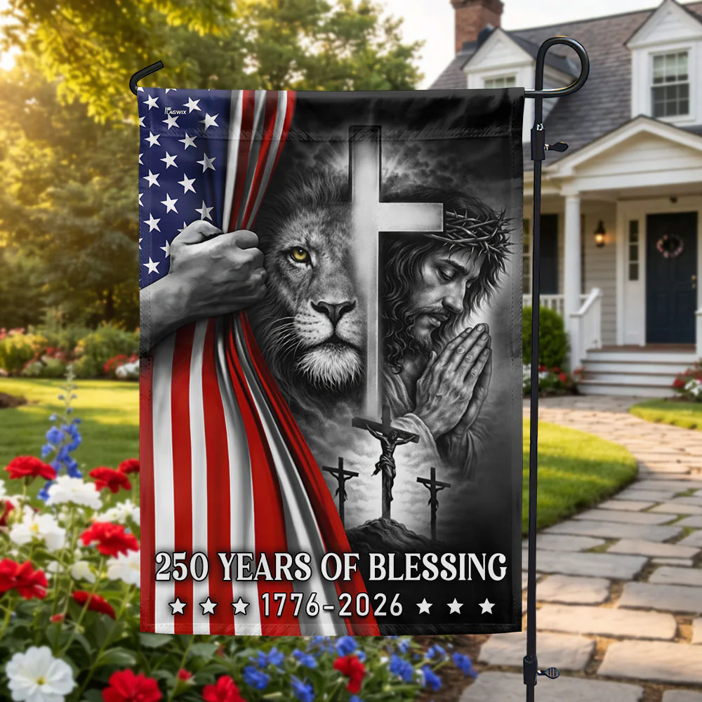 250 Years of Blessing American Flag, Lion Of Judah Jesus God US Flag