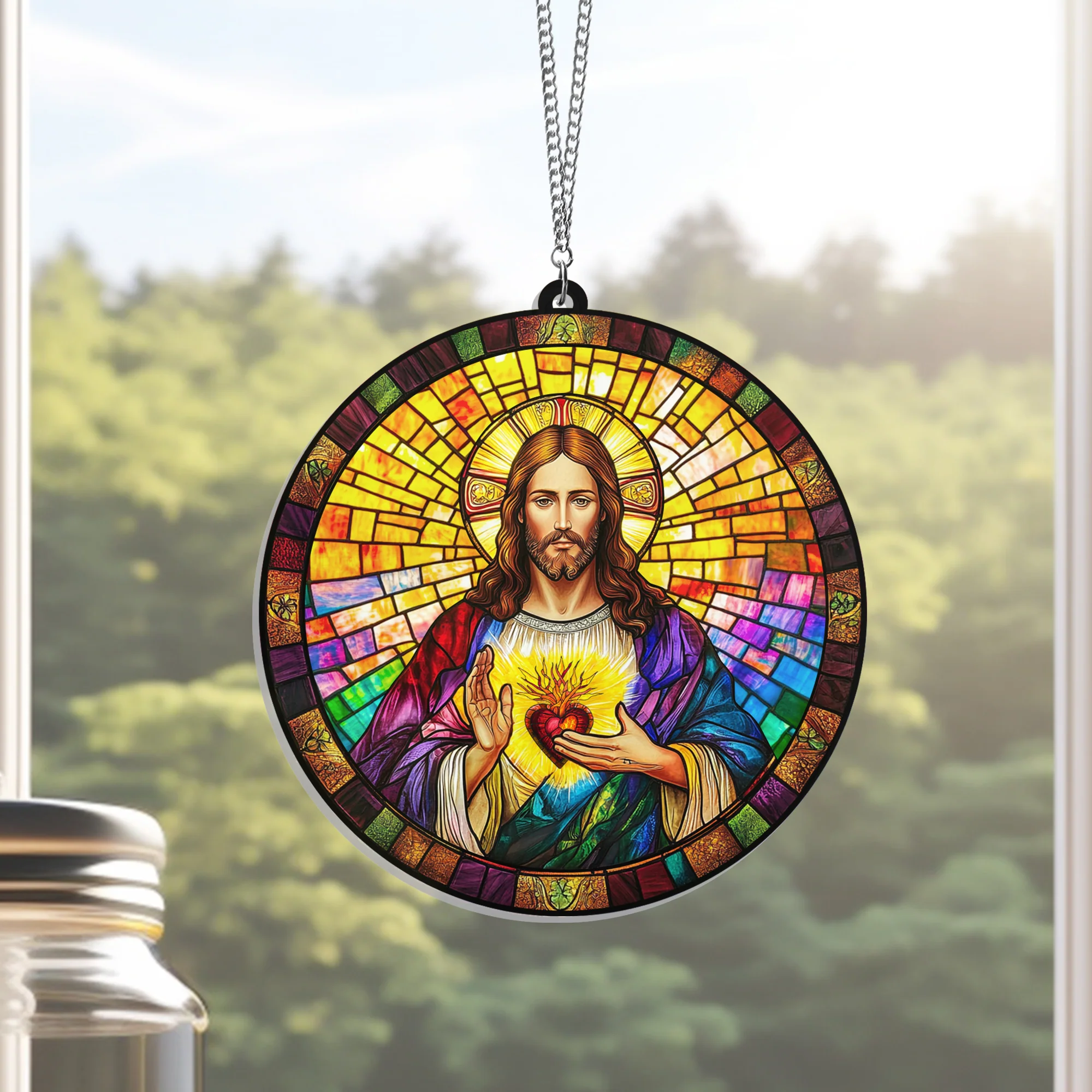 Sacred Heart of Jesus Suncatcher Acrylic Hanging