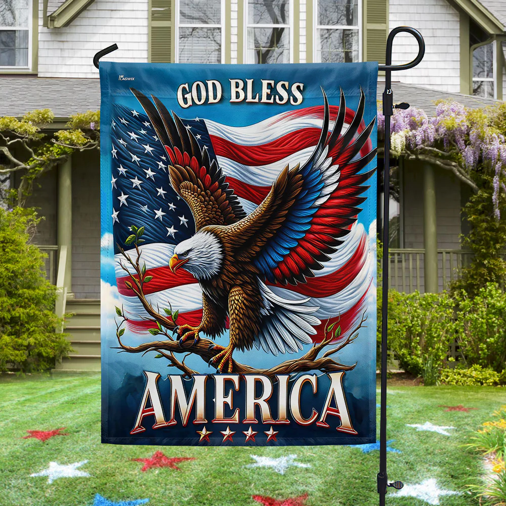 Bimipi American Flag - God Bless America Eagle Independence Day 4th Of july Flag