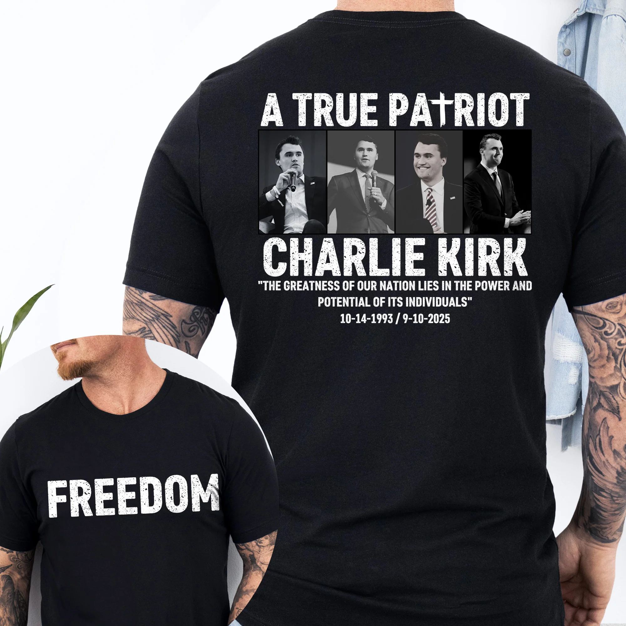 Patriotic Charlie Kirk Memorial T-shirt | A True Patriot Tribute Shirt