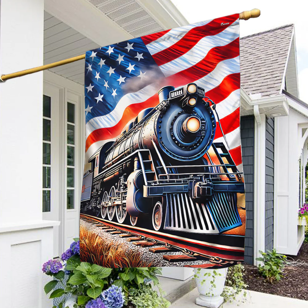 Train American Flag