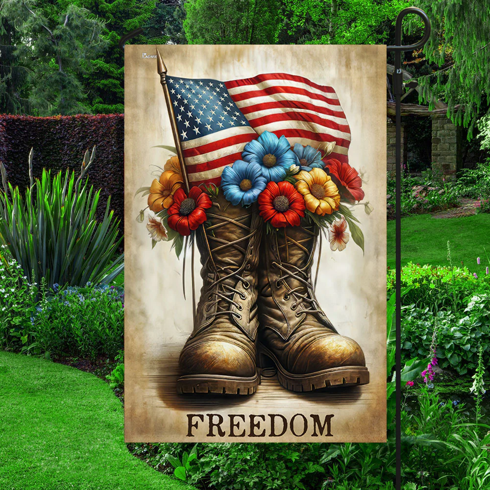 Bimipi American Flag - Freedom 4th Of july Boots Memorial Day Veteran Flag