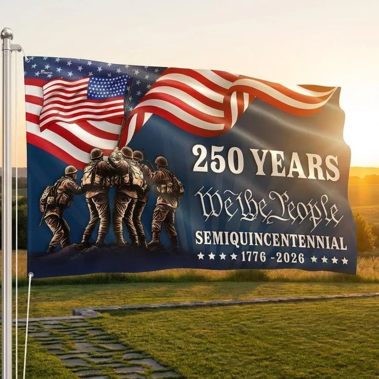 Bimipi American Flag, 250 Years We The People Semiquincentennial Grommet Flag - 3-Day Shipping