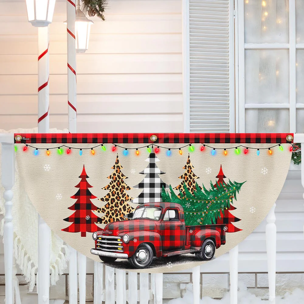 Christmas It's The Most Wonderful Time Of The Year Pickup Truck Non-Pleated Fan Flag