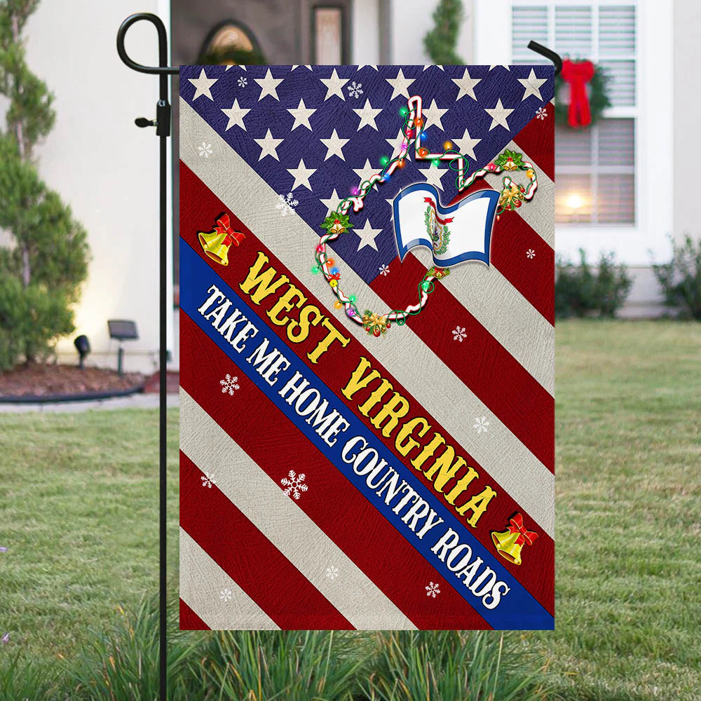 West Virginia Christmas Flag West Virginia Take Me Home Country Roads Flag