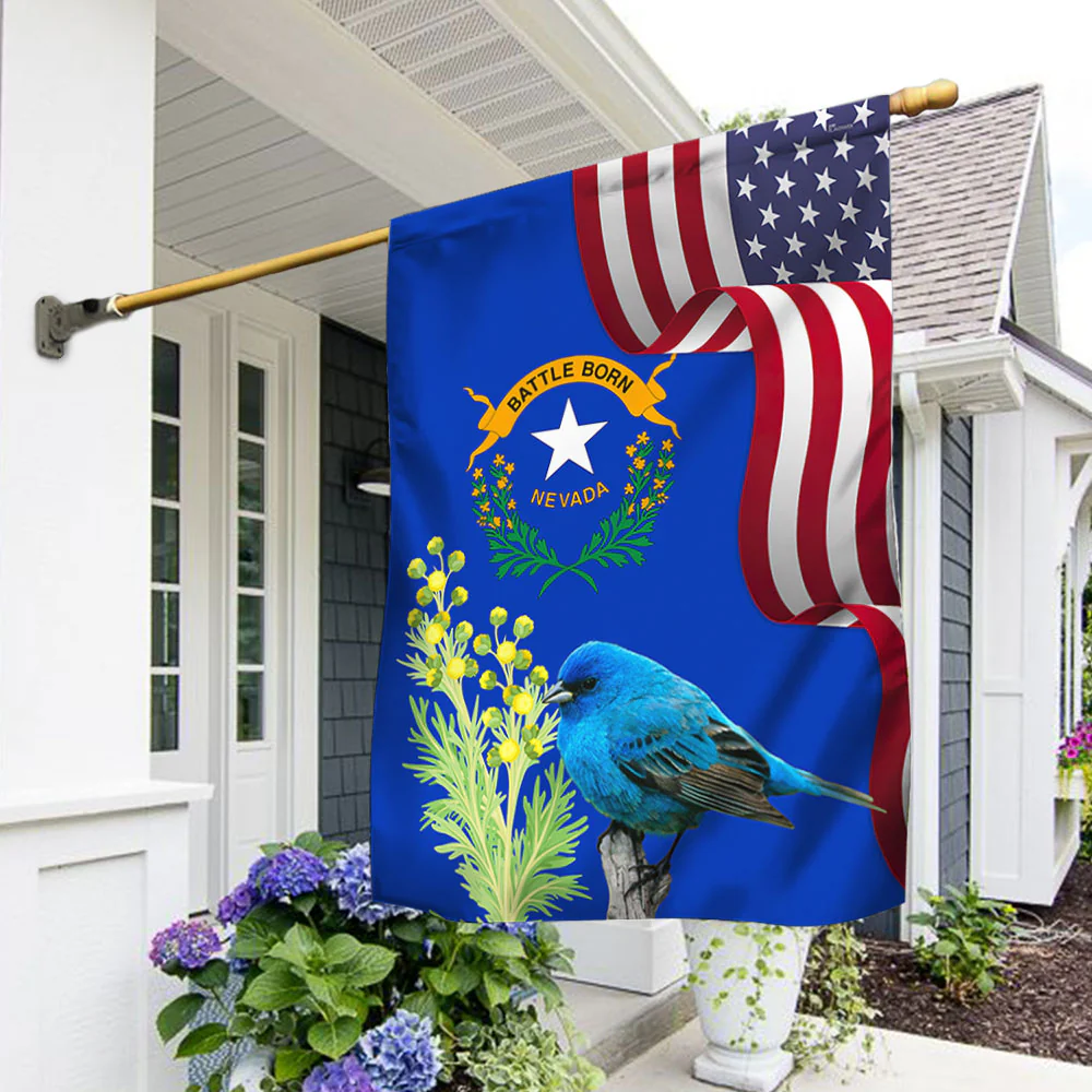 Nevada State Mtn.Bluebird and Sagebrush Flag MLN1141Fv31