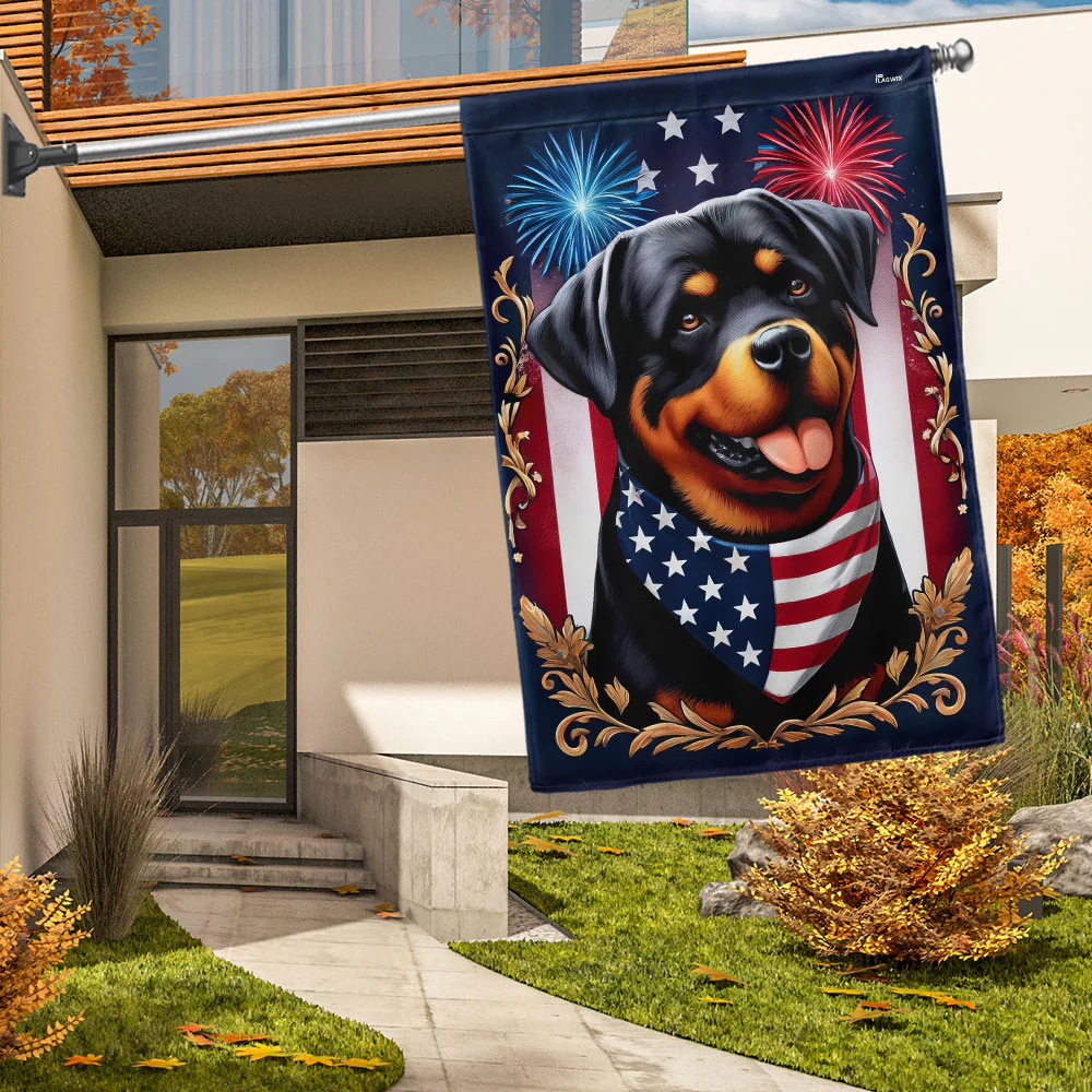 Bimipi American Flag - Rottweiler Dog American Flag Wrapped in Glory