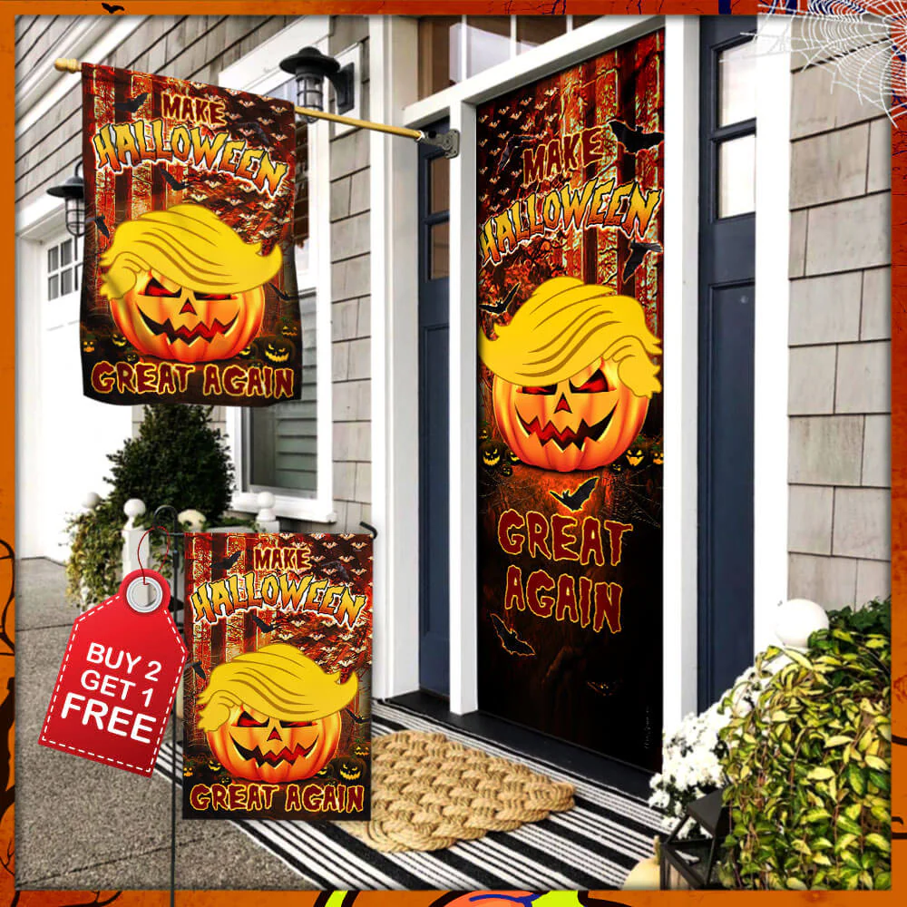 Trumpkin Halloween Flag. Make Halloween Great Again Door Cover & Banner Home Decor