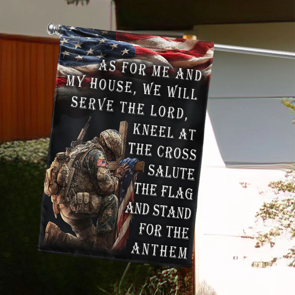 American Flag - Christian Military Patriotic Flag - Canvas Double Sided Banner for Home and Garden Decoration