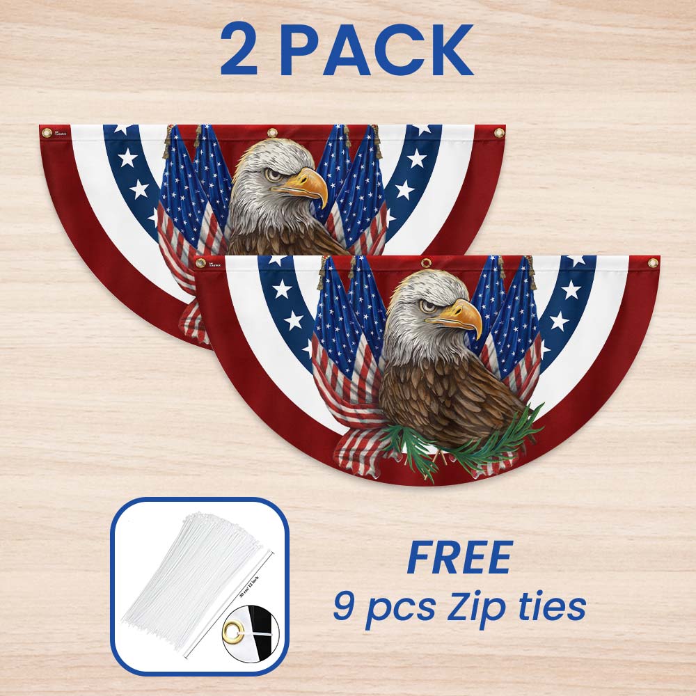 Patriotic Eagle American Non-Pleated Fan Flag