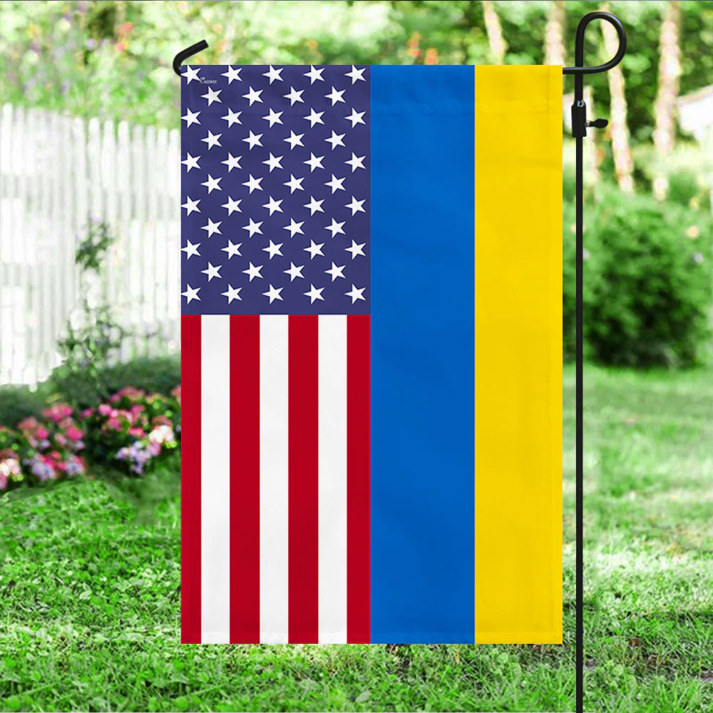 Ukrainian American Flag Stand With Ukraine Flag TRL1969Fv1
