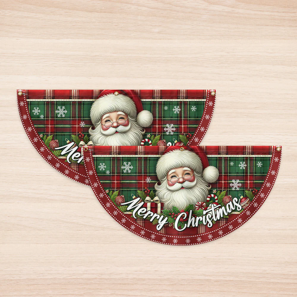 Santa Claus Merry Christmas Non-Pleated Fan Flag