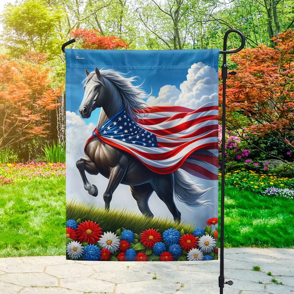 Bimipi American Flag - Patriotic Horse 4th Of july Flag