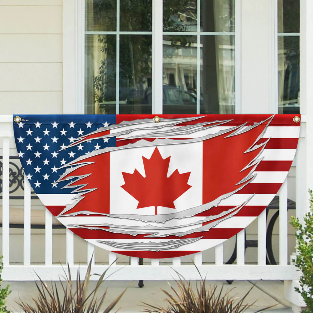 Canada US Friendship Canadian American Non-Pleated Fan Flag