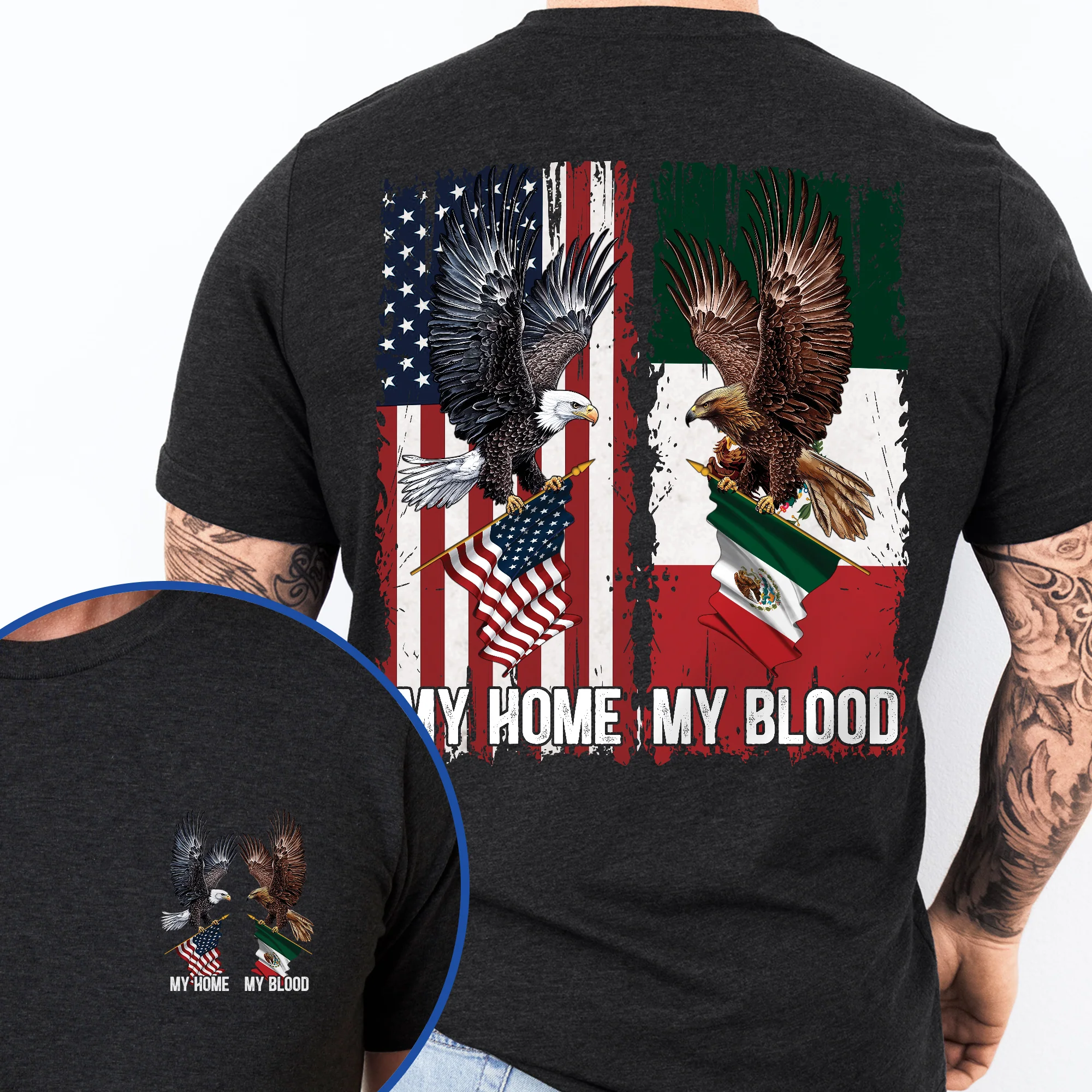 American Mexico, My Home Mexican American Eagle T-Shirt