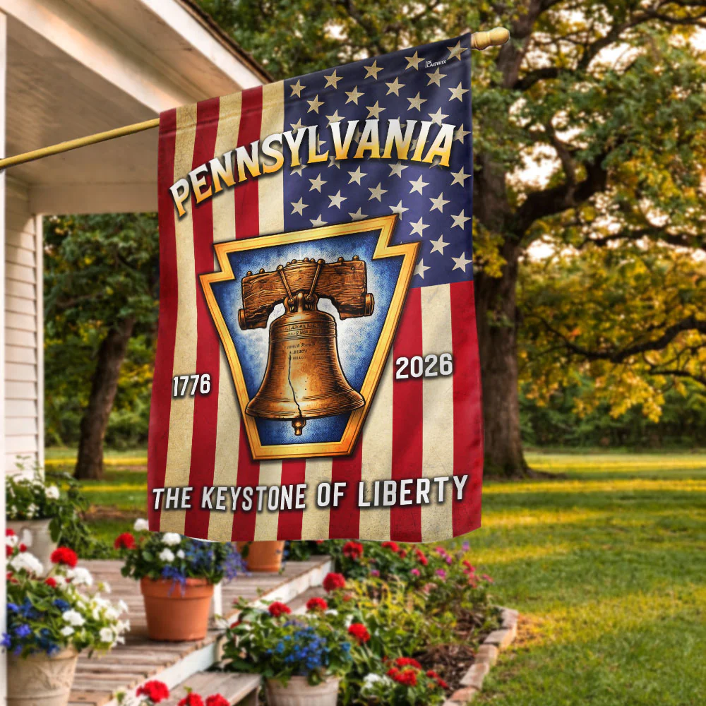 250th Anniversary Pennsylvania Flag, The Keystone of Liberty US Flag