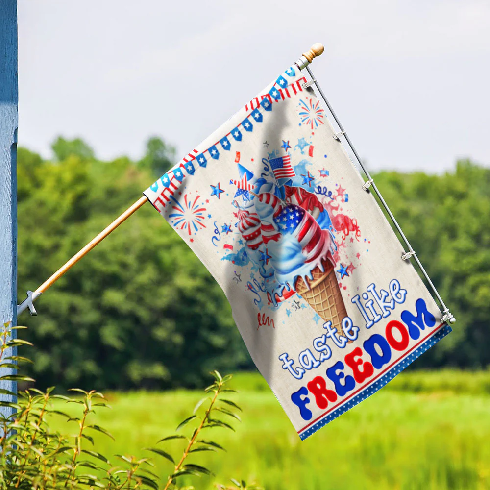 Bimipi American Flag - Ice Cream Taste Like Freedom 4th Of july Flag