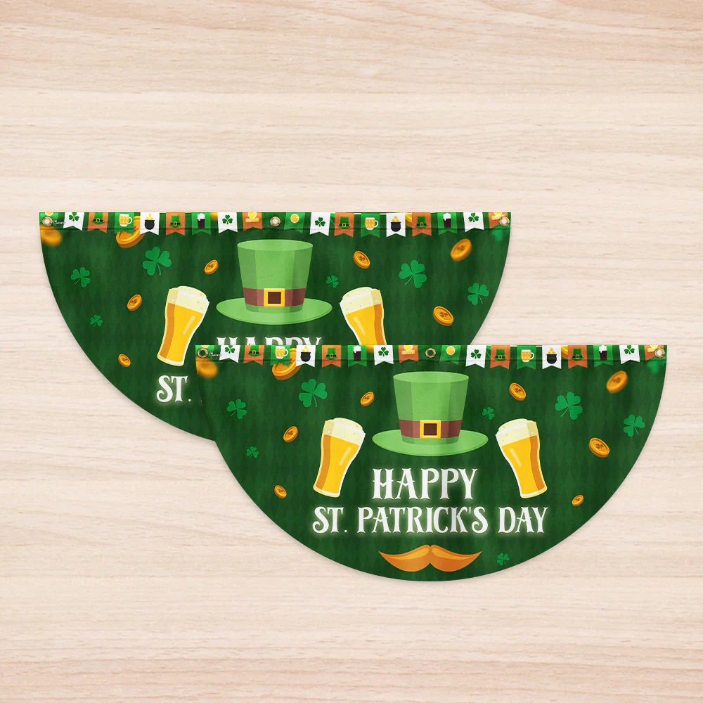 Happy St. Patrick's Day Non-Pleated Fan Flag