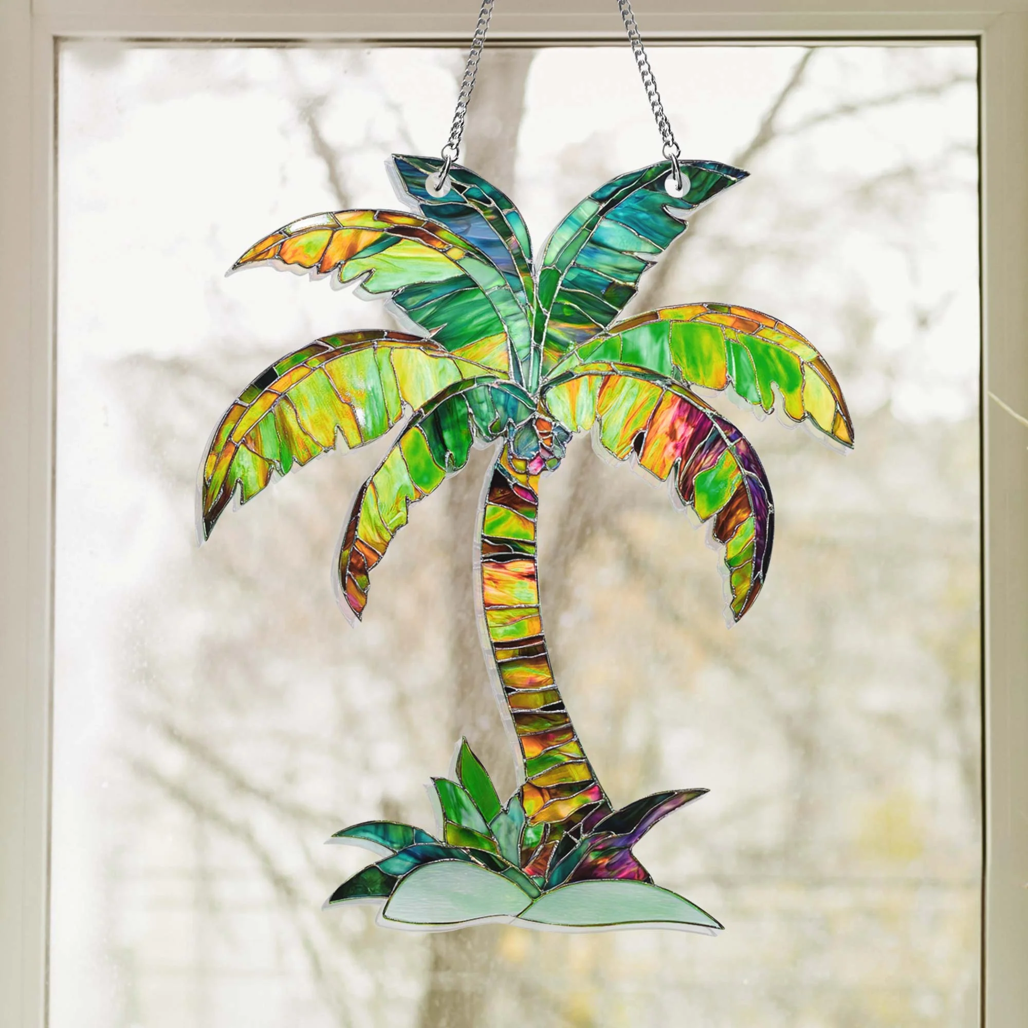 Palm Tree South Carolina Suncatcher Hanging Sign