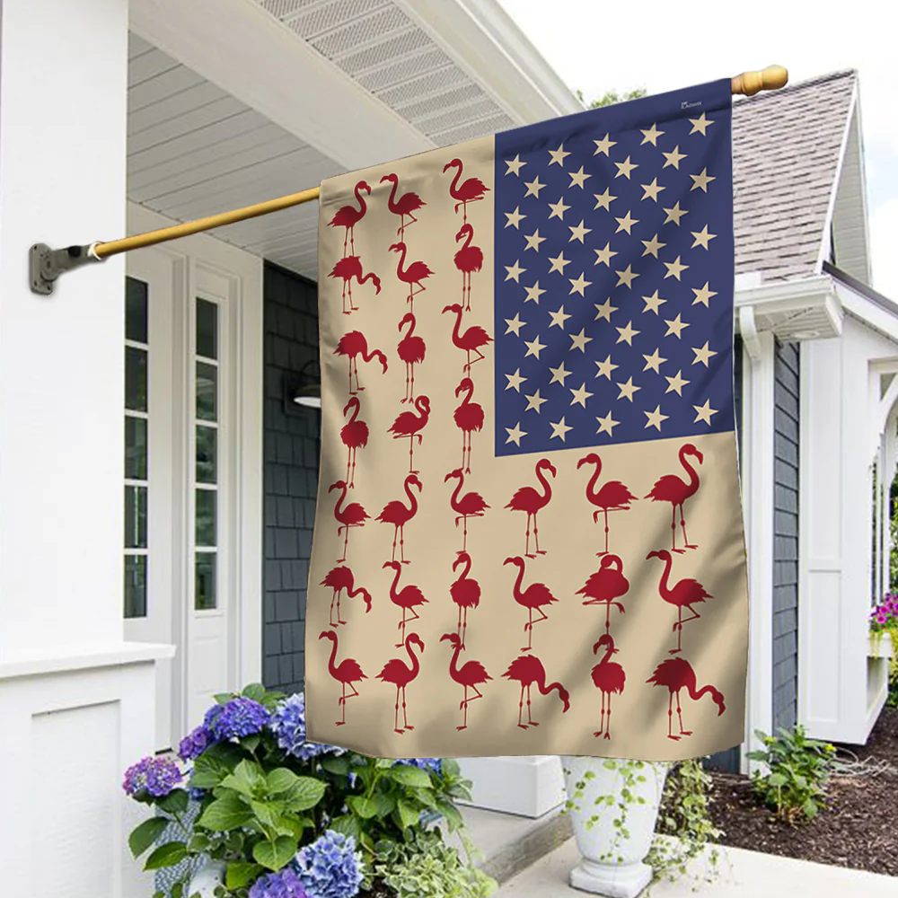 Flamingo American Flag