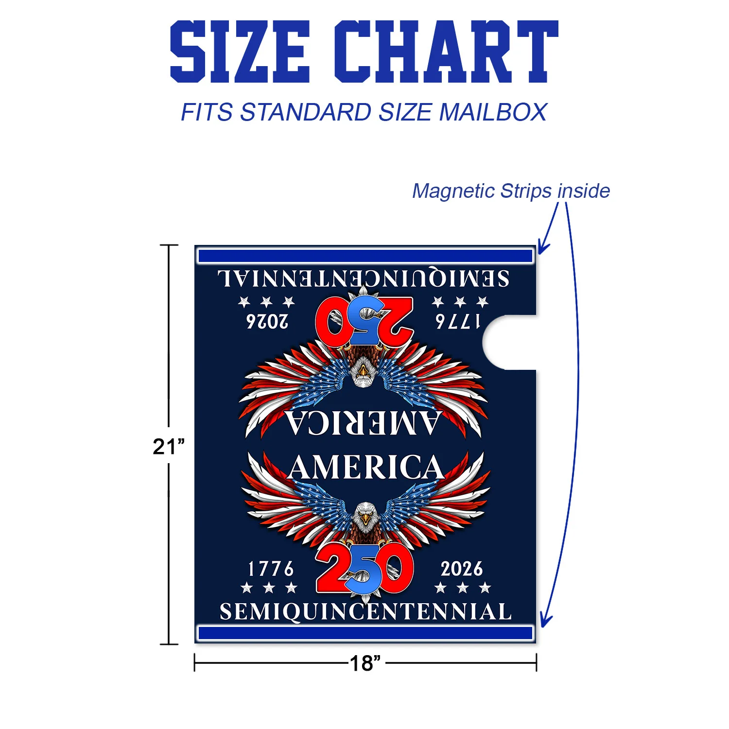 250 Years of Freedom Patriotic Eagle Mailbox Cover for Decoration