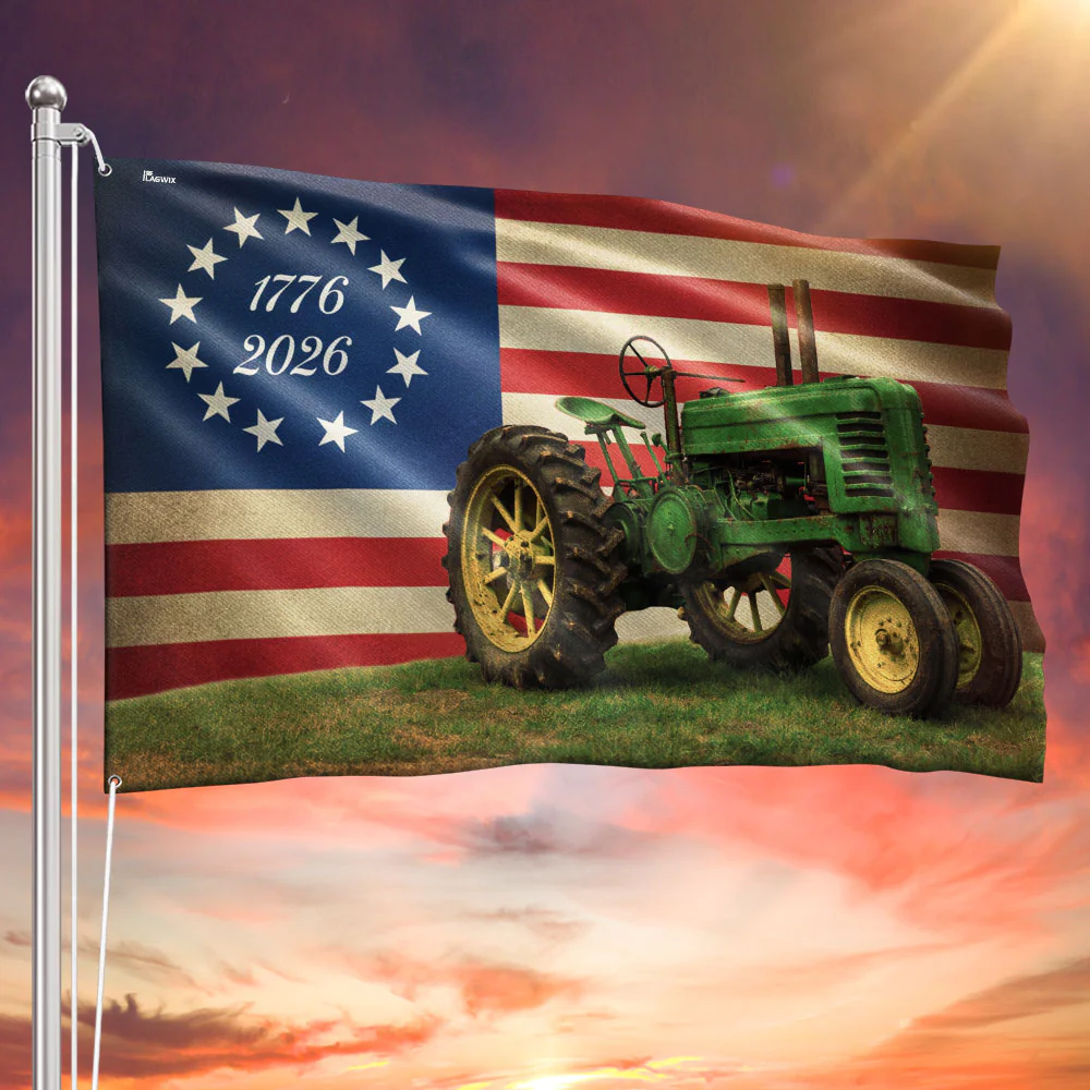 John Deere Tractor Flag, Betsy Ross 250 Flag Proud Farmer Farm Life
