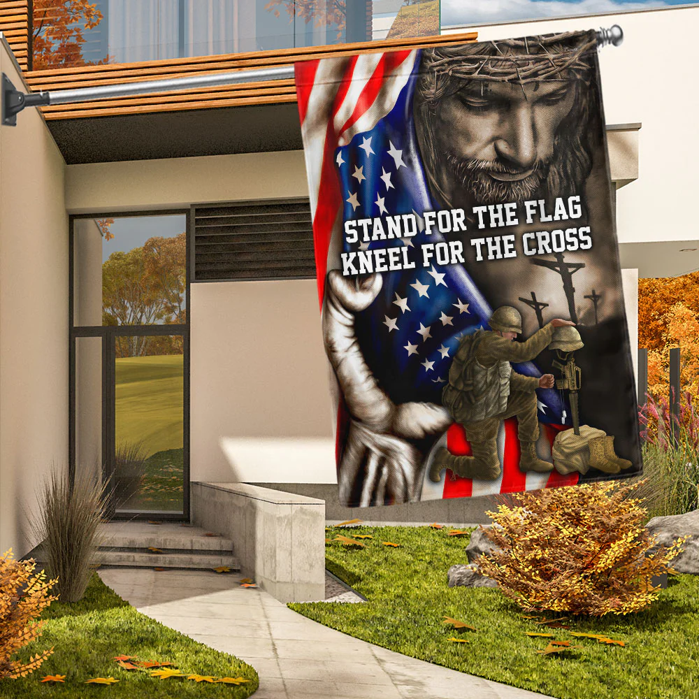 Bimipi American Flag - Stand For The Flag, Veteran Memorial Jesus Christian Flag