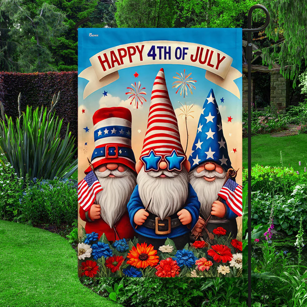 Bimipi American Flag - Gnomes Happy 4th Of july Independence Day Flag