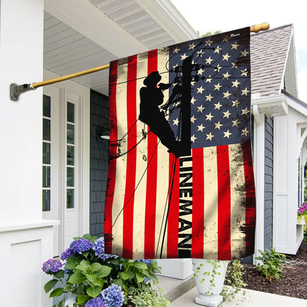 Lineman Flag American Flag