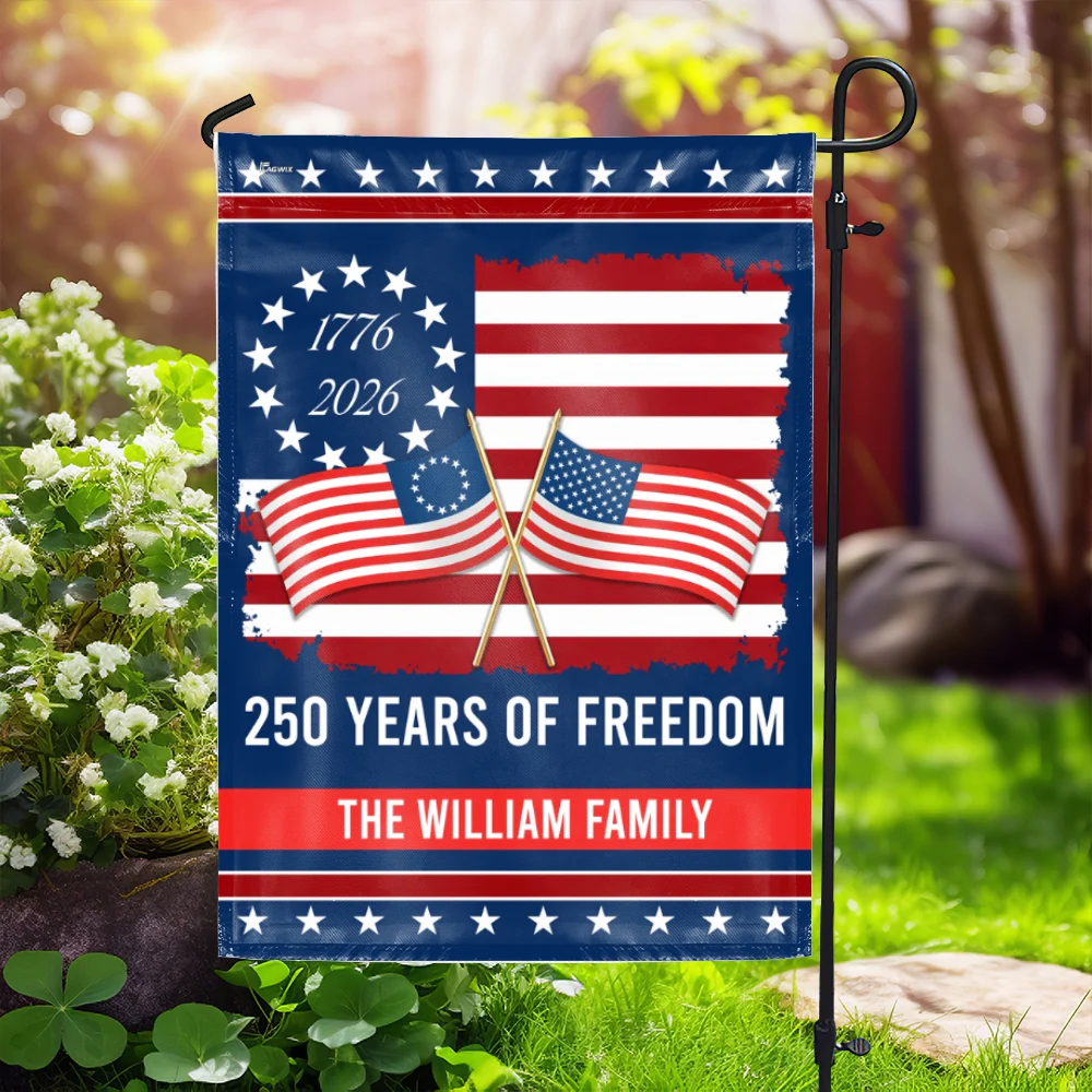 Personalized 250 Years of Freedom Flag, 250th Anniversary Decorative Flag