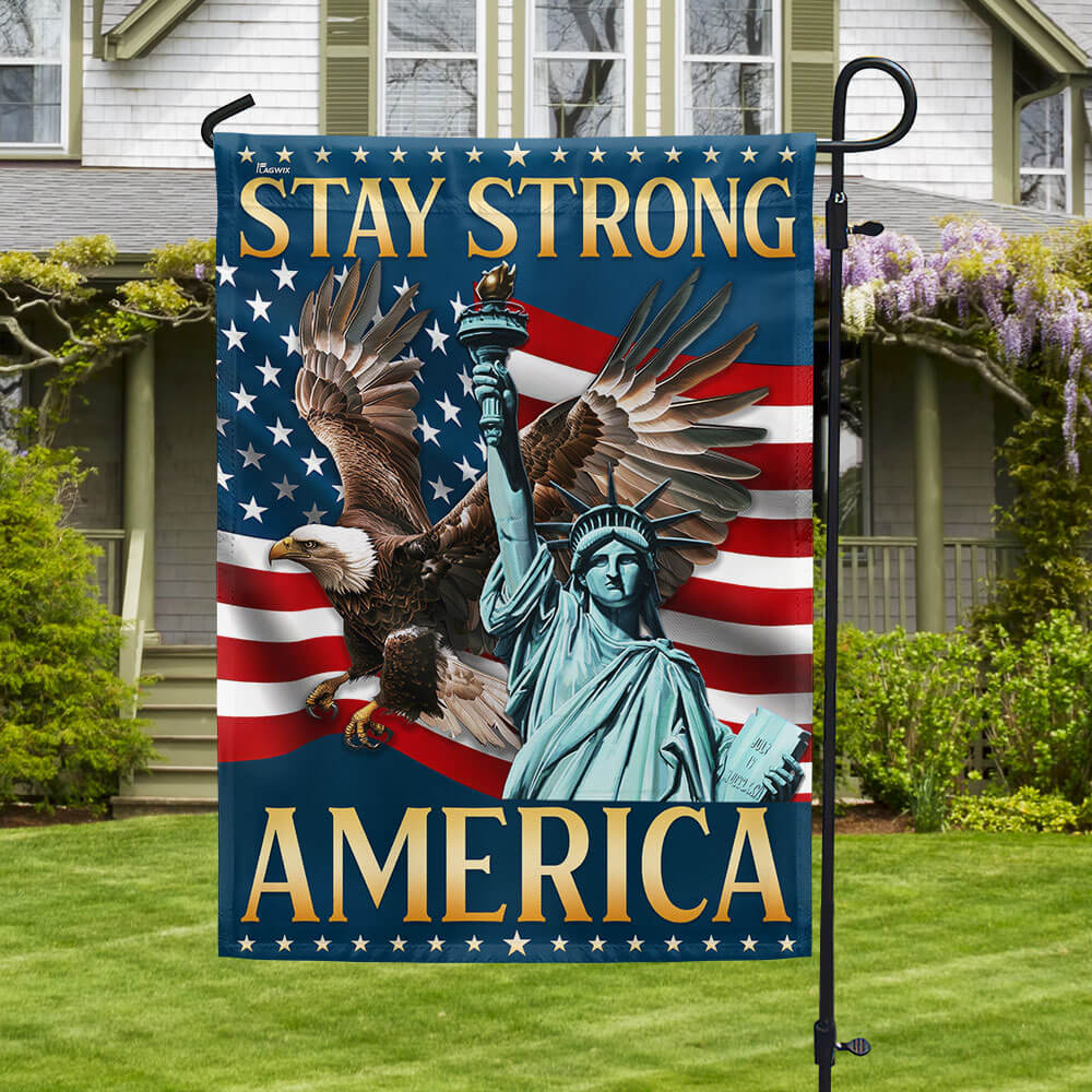 Bimipi American Flag - Independence Day Eagle Statue of Liberty Stay Strong America Flag
