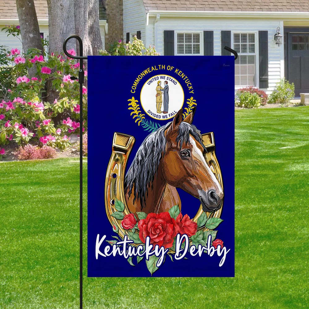 Kentucky Derby Horse Flag