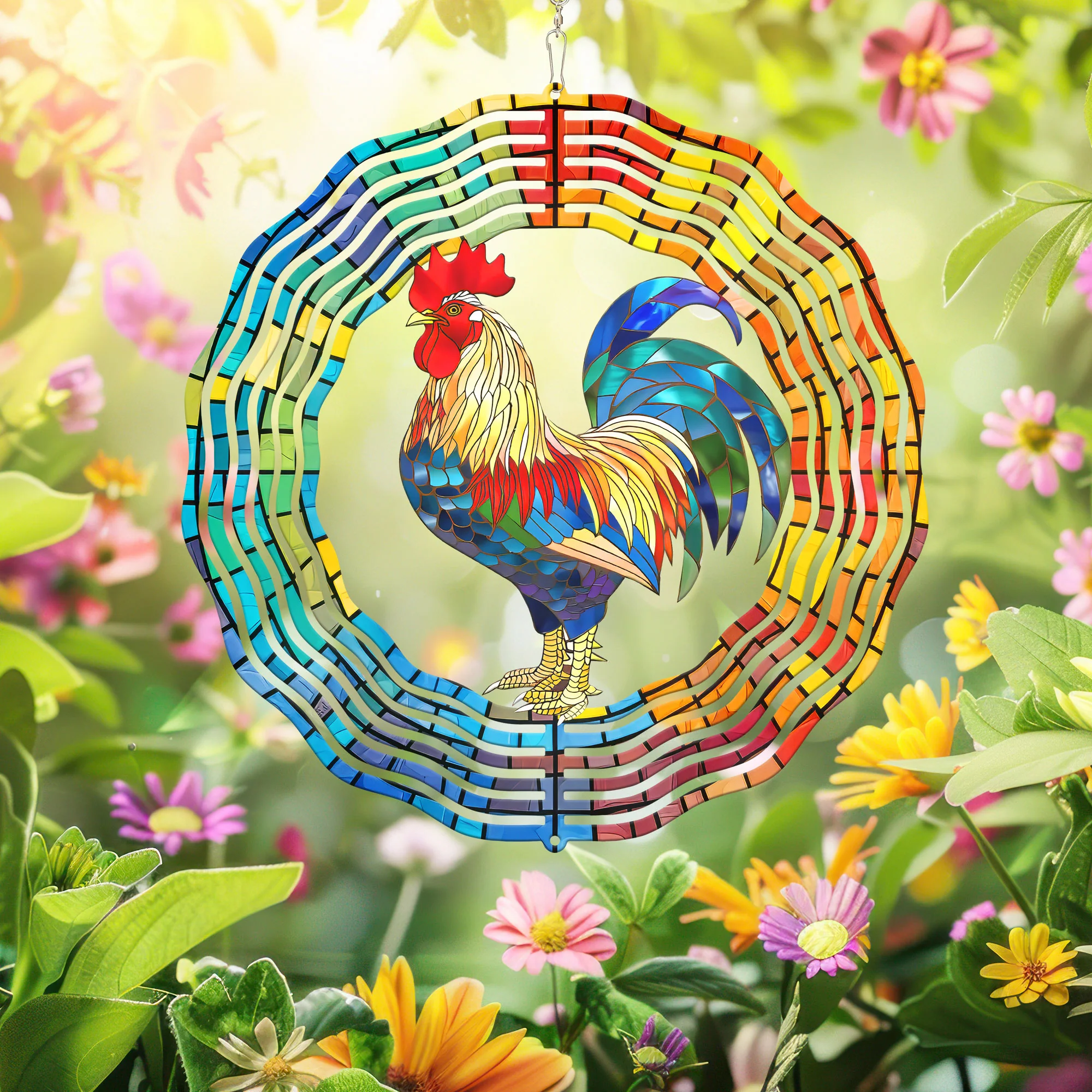Rooster Chicken Wind Spinner