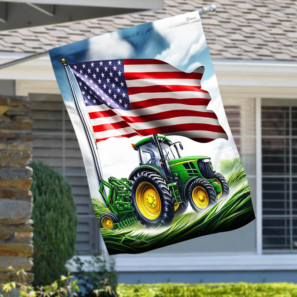 Bimipi American Flag - Farm Agricultural Tractors American Flag, Farm Flag