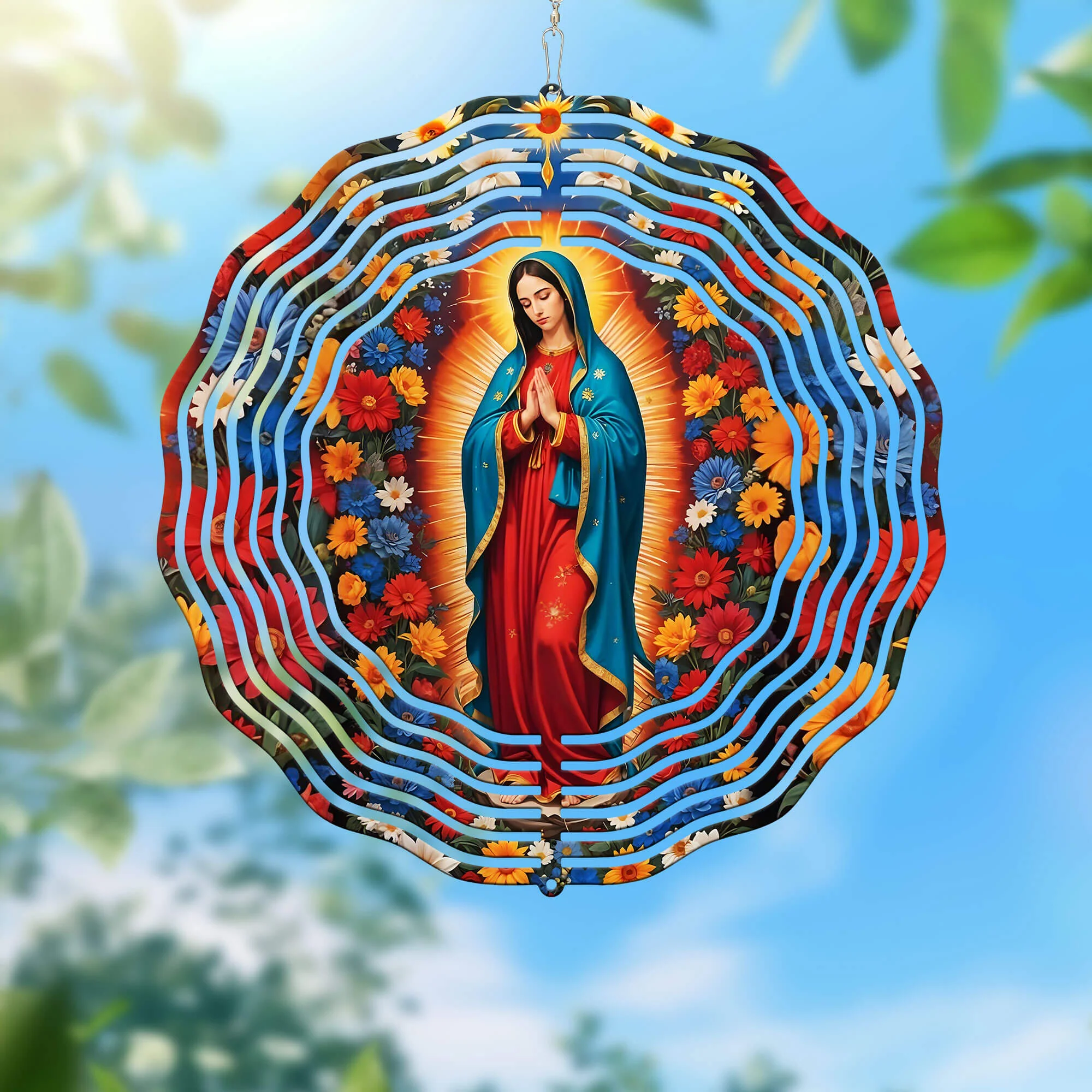 Our Lady of Guadalupe Virgin Mary Wind Spinner 3-Day Shipping