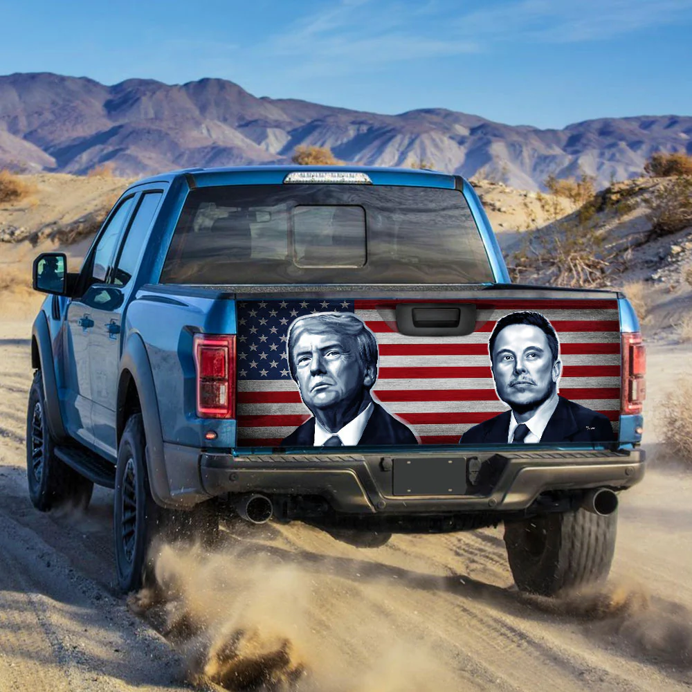 Trump Elon Musk Truck Tailgate Decal Sticker Wrap