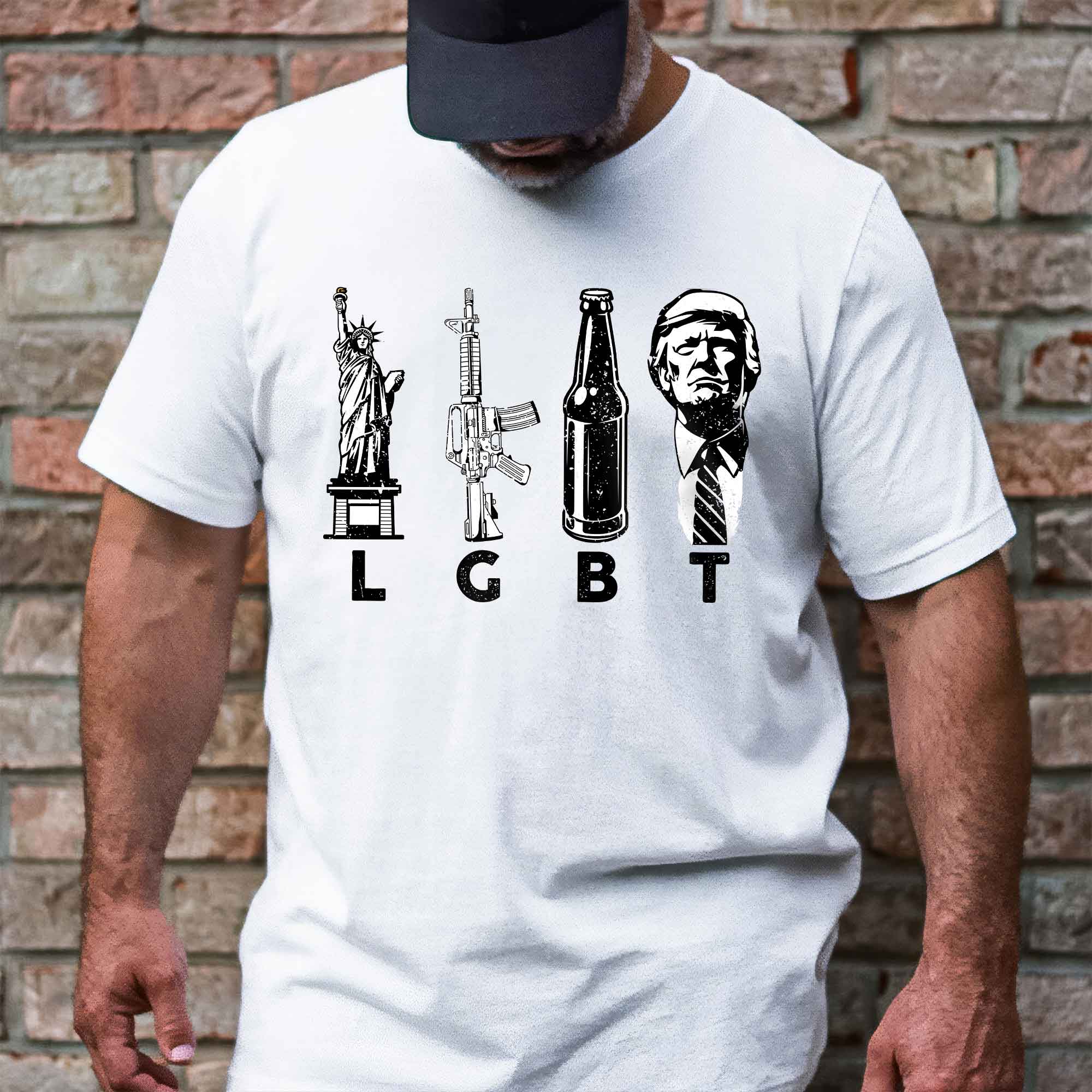 Keep America Great, Funny Meme Gift For Friends, LGBT Liberty Guns Beer Trump T-shirt