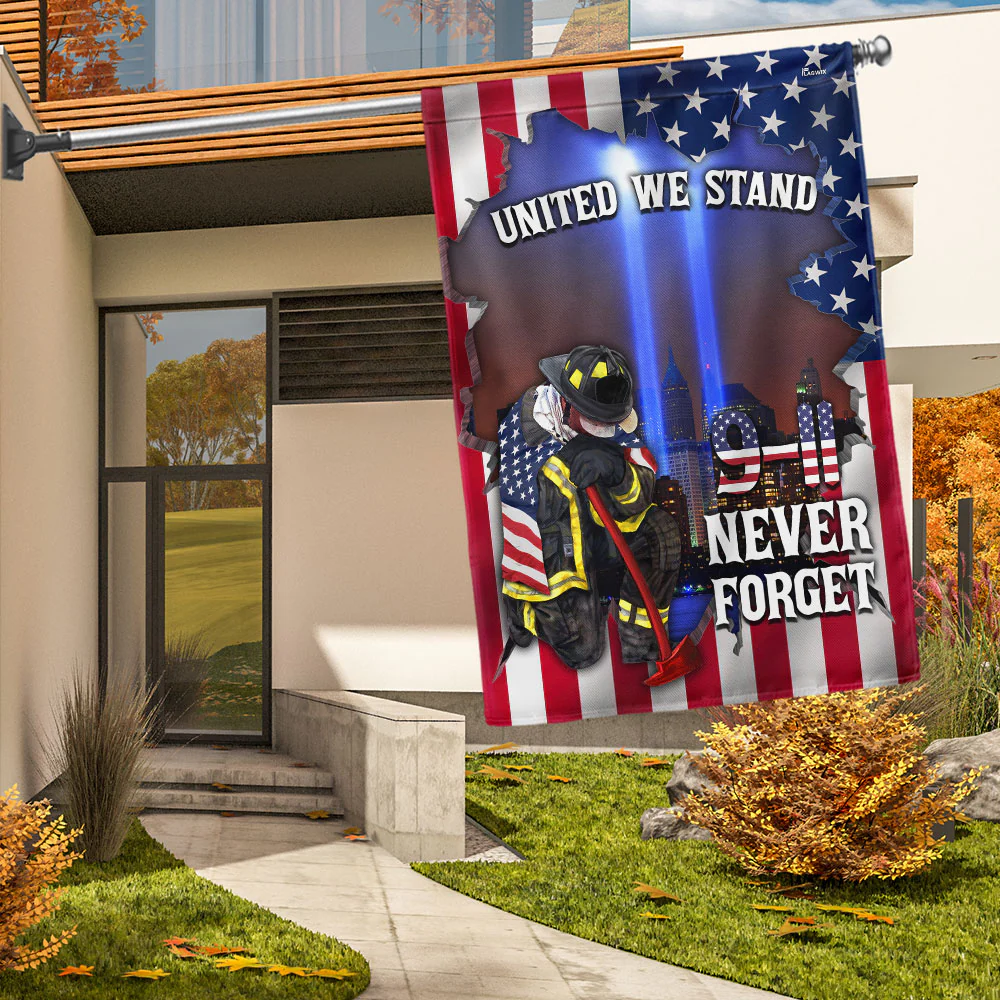 911 Never Forget Patriot Day United We Stand American Flag