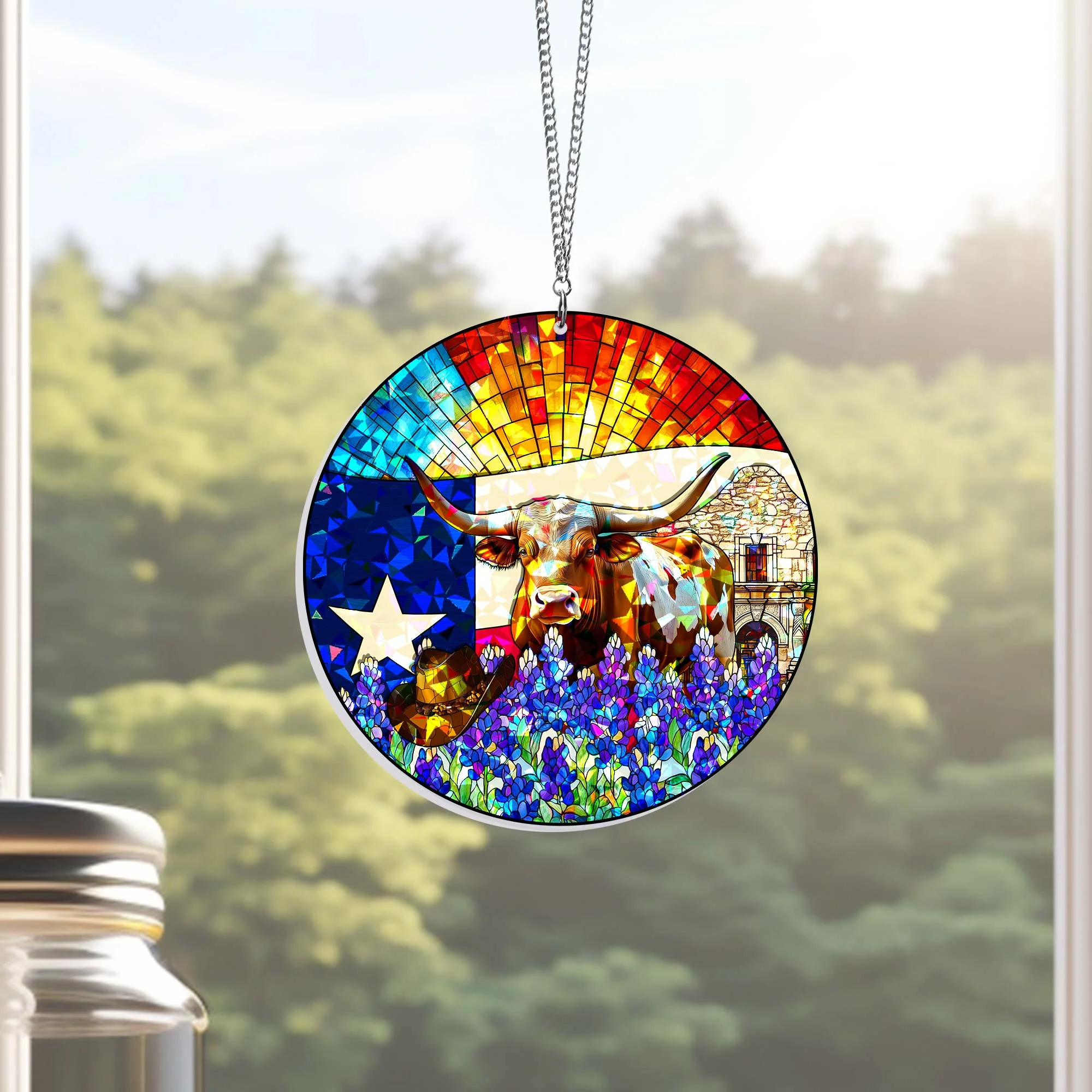 Texas Lone Star Hologram Window Hanging