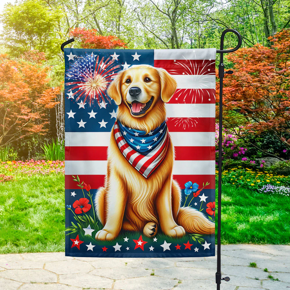 Bimipi American Flag - Golden Retriever American Flag