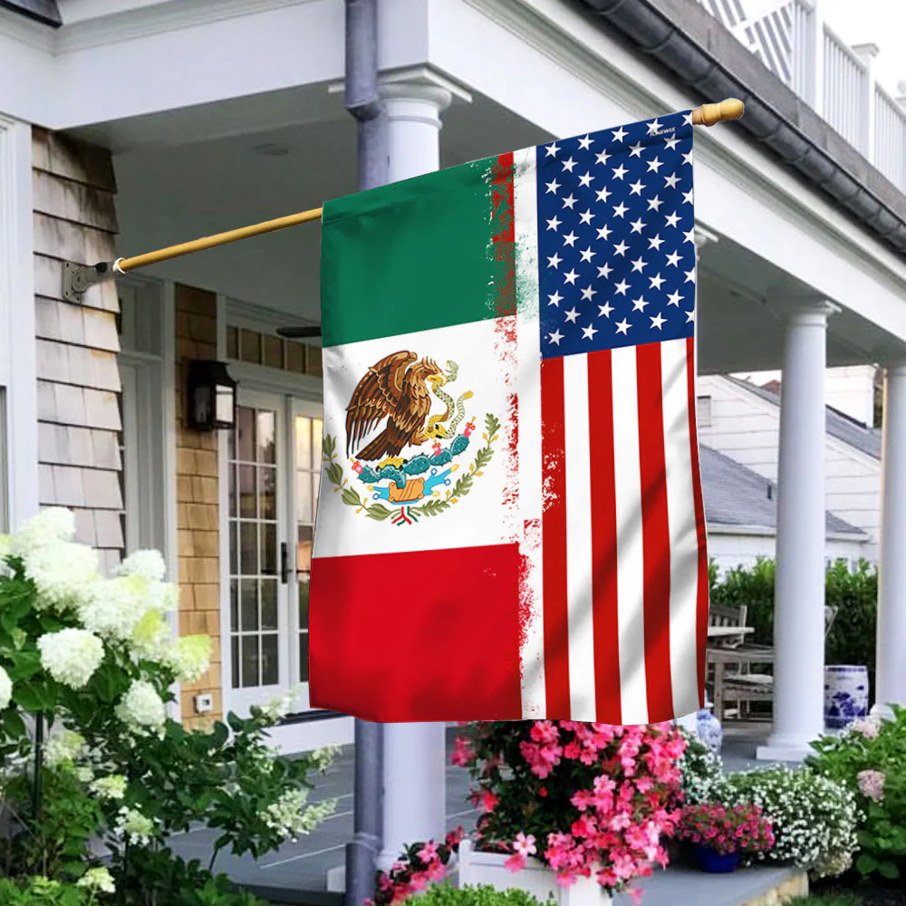 Mexican American Flag USA Mexico Flag