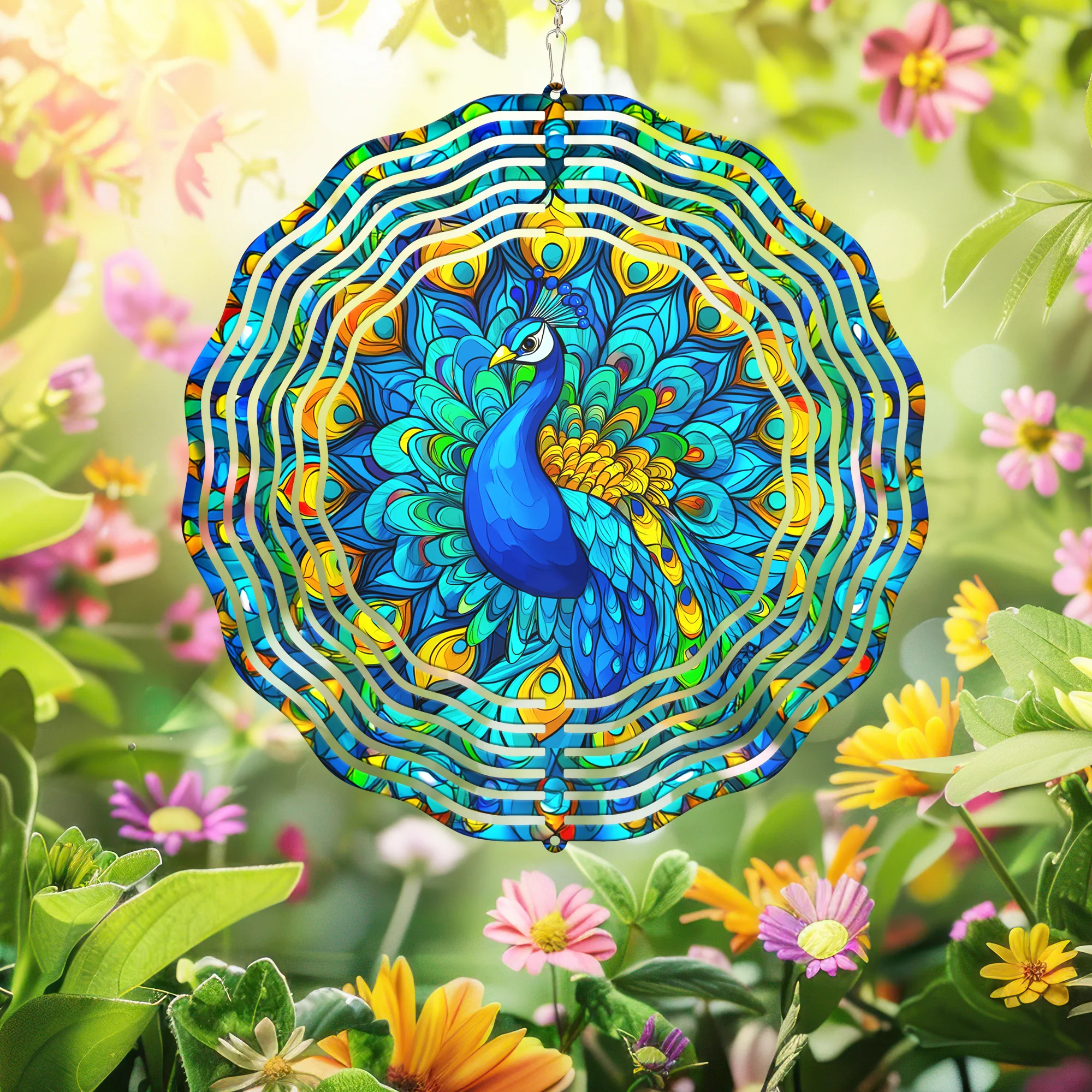 Stunning Peacock Wind Spinner