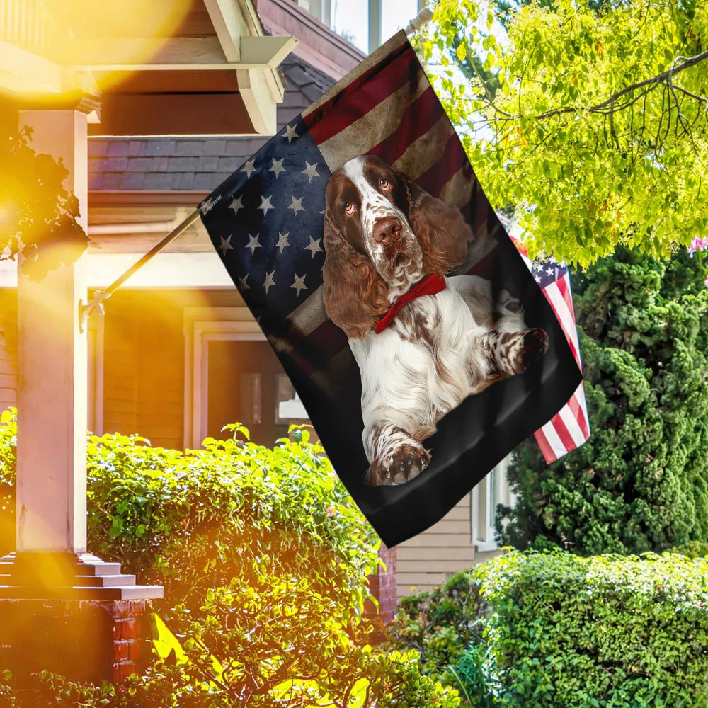 English Springer Spaniel Dog American Flag