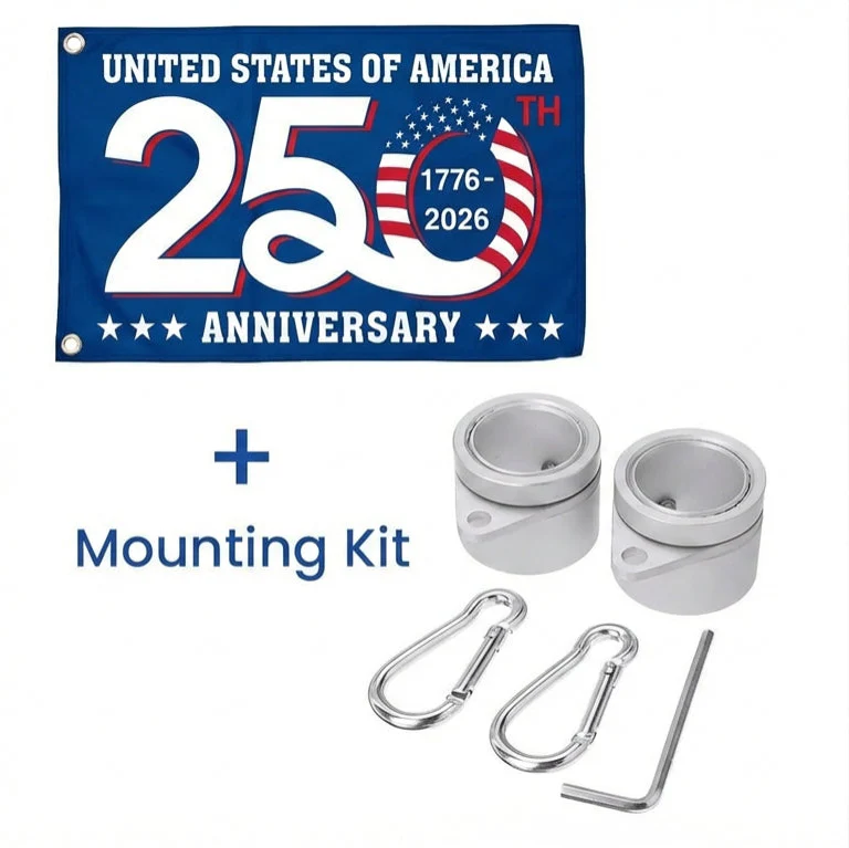 Patriotic 250th Anniversary 1776 2026 United States of America Semiquincentennial Grommet Flag - 3-Day Shipping