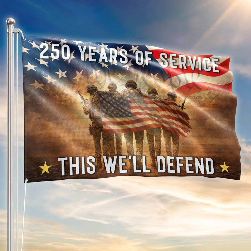 Veterans Day Flag, 250 Years of Service Grommet American Flag